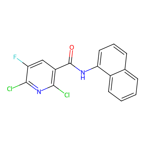 2,6-dichloro-5-fluoro-N-(1-naphthyl)nicotinamide structure