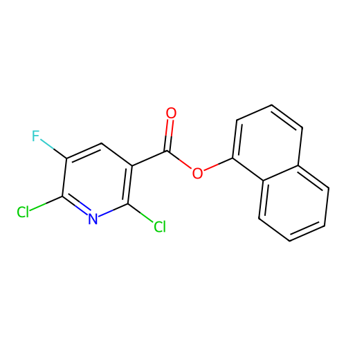 1-Naphthyl 2,6-dichloro-5-fluoronicotinate structure