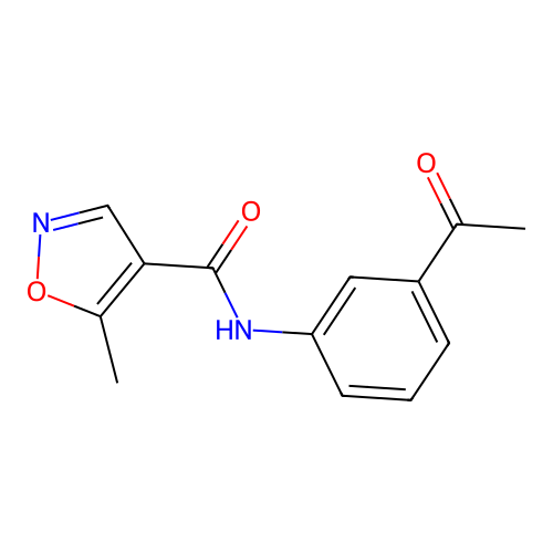 N-(3-acetylphenyl)-5-methyl-4-isoxazolecarboxamide structure