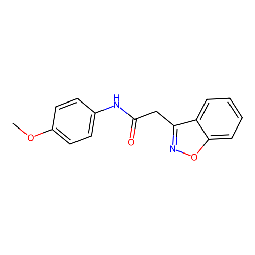 2-(1,2-benzisoxazol-3-yl)-N-(4-methoxyphenyl)acetamide structure