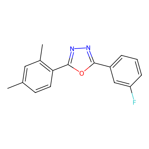 2-(2,4-Dimethylphenyl)-5-(3-fluorophenyl)-1,3,4-oxadiazole structure