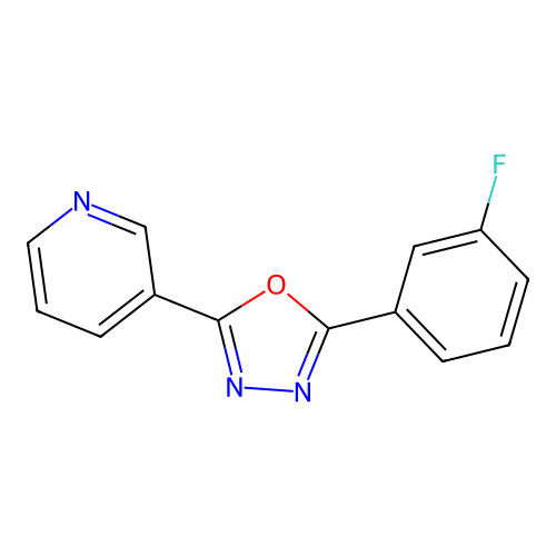 3-[5-(3-Fluorophenyl)-1,3,4-oxadiazol-2-yl]pyridine structure