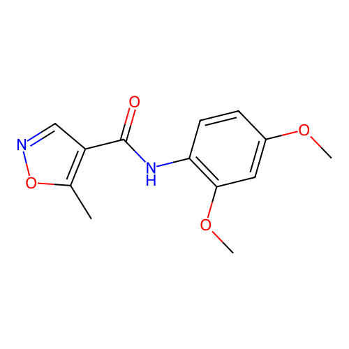 N-(2,4-dimethoxyphenyl)-5-methyl-4-isoxazolecarboxamide structure