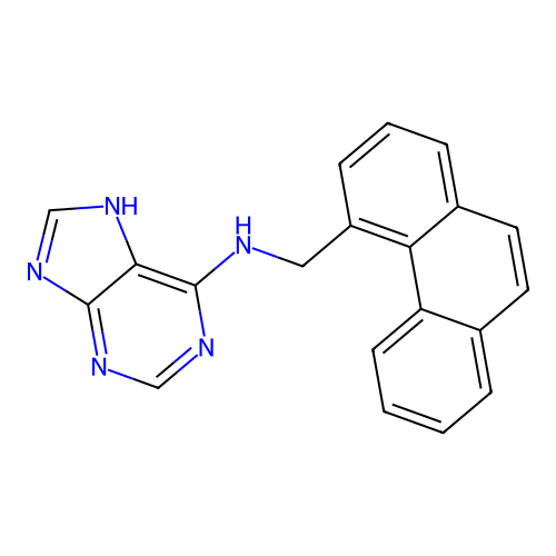 N-(4-phenanthrylmethyl)-9H-purin-6-amine structure