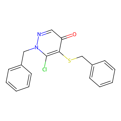 1-Benzyl-5-benzylsulfanyl-6-chloropyridazin-4-one structure
