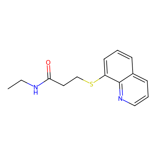 N-ethyl-3-quinolin-8-ylsulfanylpropanamide structure