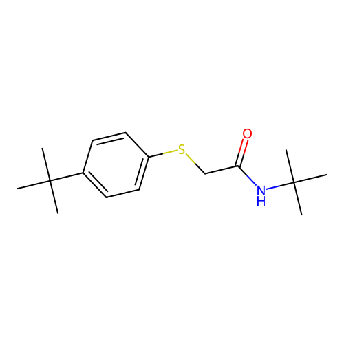 N-(tert-butyl)-2-[(4-tert-butylphenyl)sulfanyl]acetamide structure