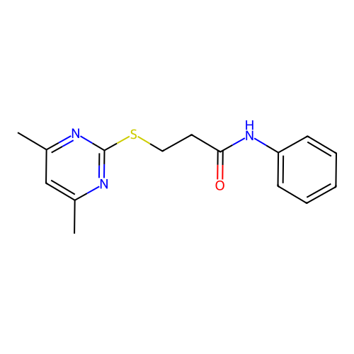 3-[(4,6-dimethylpyrimidin-2-yl)sulfanyl]-N-phenylpropanamide structure