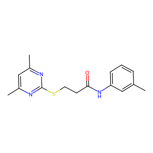 3-(4,6-dimethylpyrimidin-2-yl)sulfanyl-N-(3-methylphenyl)propanamide structure