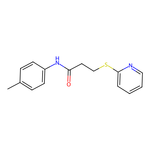 N-(4-methylphenyl)-3-(2-pyridinylsulfanyl)propanamide structure