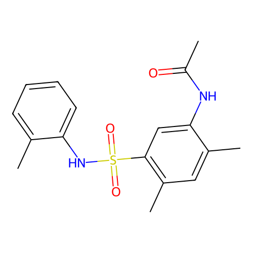 N-[2,4-dimethyl-5-(2-toluidinosulfonyl)phenyl]acetamide structure