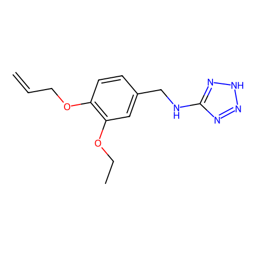N-[3-ethoxy-4-(prop-2-en-1-yloxy)benzyl]-2H-tetrazol-5-amine structure