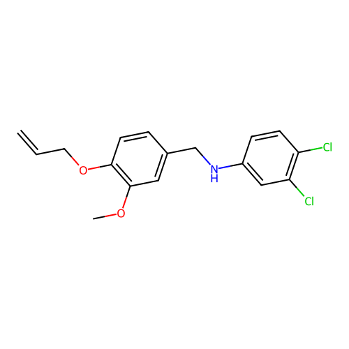 N-[4-(allyloxy)-3-methoxybenzyl]-N-(3,4-dichlorophenyl)amine structure