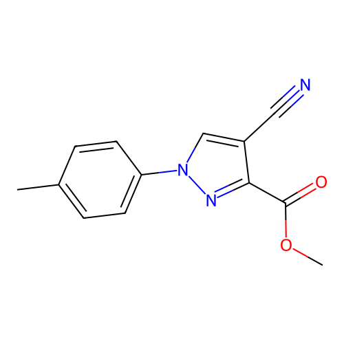 methyl 4-cyano-1-(4-methylphenyl)-1H-pyrazole-3-carboxylate structure