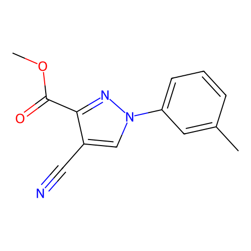 methyl 4-cyano-1-(3-methylphenyl)-1H-pyrazole-3-carboxylate structure