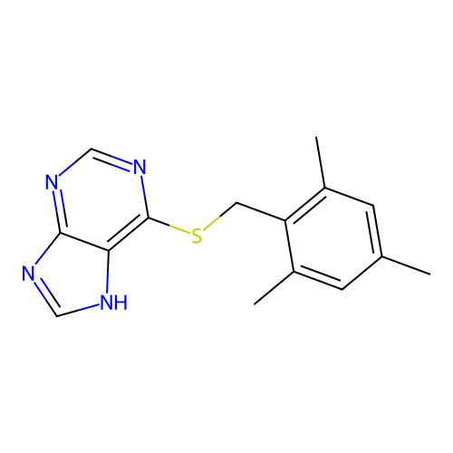 mesitylmethyl 9H-purin-6-yl sulfide structure