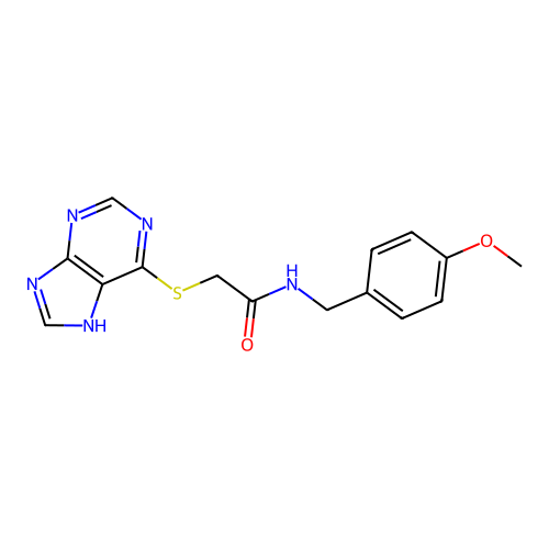 N-(4-methoxybenzyl)-2-(9H-purin-6-ylsulfanyl)acetamide structure