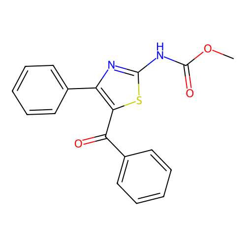 N-(5-benzoyl-4-phenyl-2-thiazolyl)carbamic acid methyl ester structure