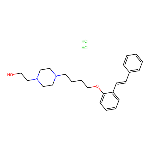 1-Piperazineethanol, 4-(4-(2-(2-phenylethenyl)phenoxy)butyl)-, dihydrochloride structure