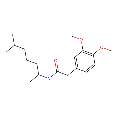 2-(3,4-dimethoxyphenyl)-N-(6-methylheptan-2-yl)acetamide structure