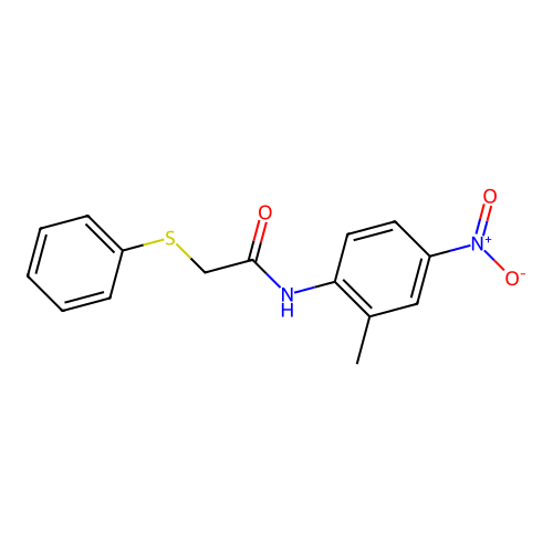 N-(2-methyl-4-nitrophenyl)-2-(phenylsulfanyl)acetamide structure