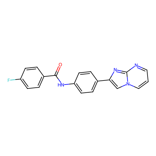 4-fluoro-N-(4-imidazo[1,2-a]pyrimidin-2-ylphenyl)benzamide structure