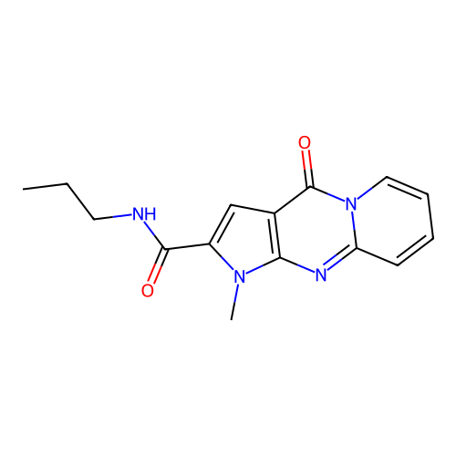 1-methyl-4-oxo-N-propyl-1,4-dihydropyrido[1,2-a]pyrrolo[2,3-d]pyrimidine-2-carboxamide structure