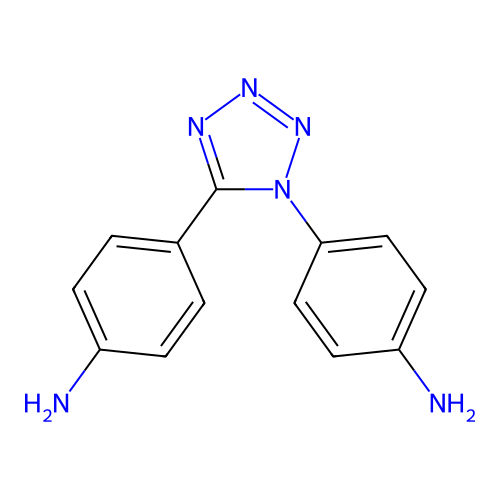 4-[1-(4-aminophenyl)-1H-tetraazol-5-yl]phenylamine structure