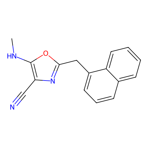 5-(Methylamino)-2-(naphthalen-1-ylmethyl)-1,3-oxazole-4-carbonitrile structure