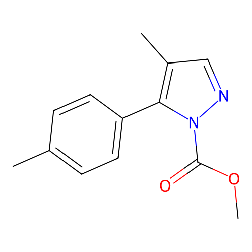 methyl 4-methyl-5-(4-methylphenyl)-1H-pyrazole-1-carboxylate structure