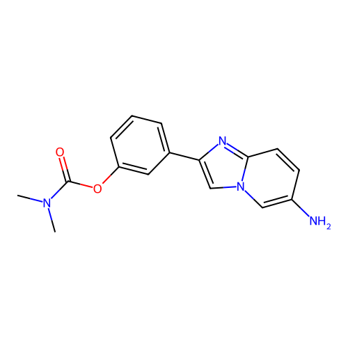 3-(6-Aminoimidazo[1,2-a]pyridin-2-yl)phenyl dimethylcarbamate structure