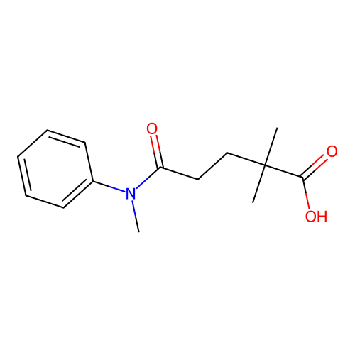 2,2-Dimethyl-5-(methylanilino)-5-oxopentanoic acid structure