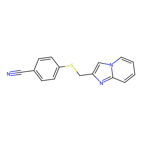 4-[(Imidazo[1,2-a]pyridin-2-ylmethyl)sulfanyl]benzonitrile structure