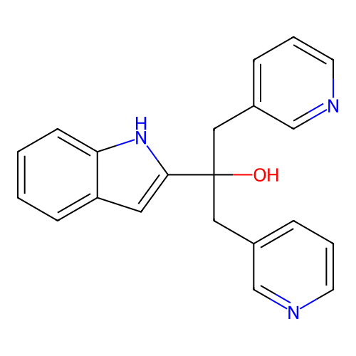 2-(1H-indol-2-yl)-1,3-di(3-pyridinyl)-2-propanol structure