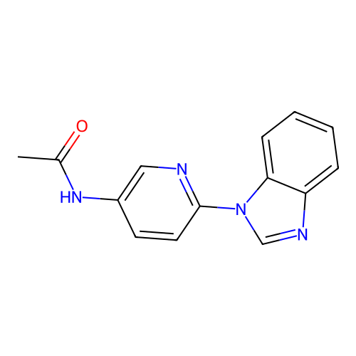 N-[6-(benzimidazol-1-yl)pyridin-3-yl]acetamide structure