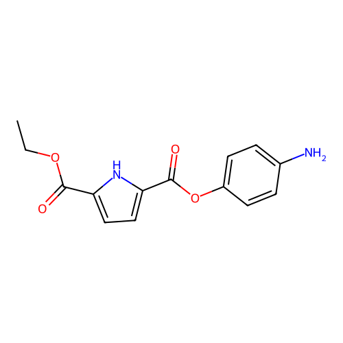2-(4-aminophenyl) 5-ethyl 1H-pyrrole-2,5-dicarboxylate structure