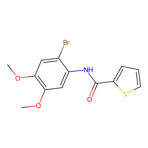 N-(2-bromo-4,5-dimethoxyphenyl)-2-thiophenecarboxamide structure