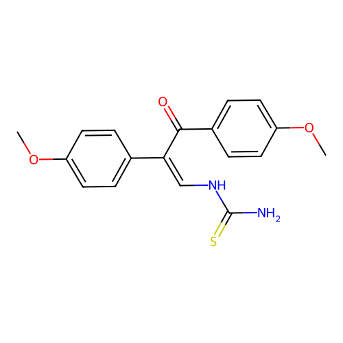 [2,3-Bis(4-methoxyphenyl)-3-oxoprop-1-enyl]thiourea structure