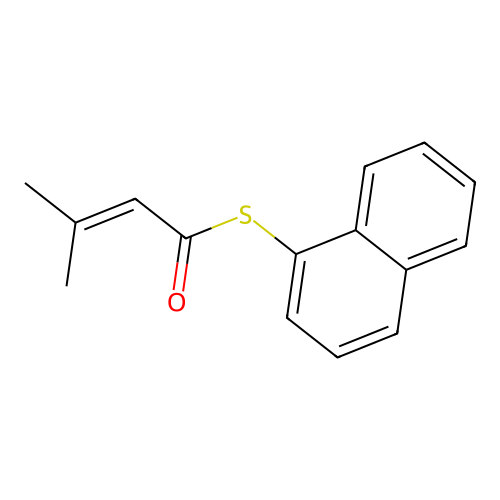 S-(1-naphthyl) 3-methyl-2-butenethioate structure