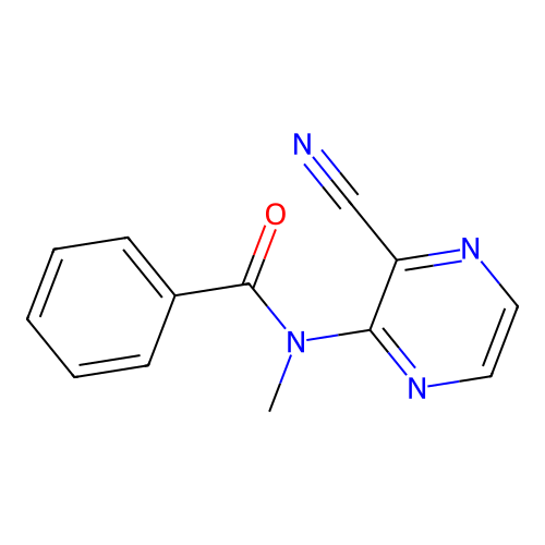N-(3-cyano-2-pyrazinyl)-N-methylbenzamide structure