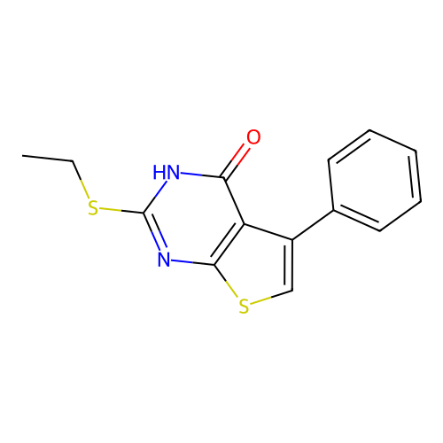 2-(ethylsulfanyl)-5-phenylthieno[2,3-d]pyrimidin-4(3H)-one structure