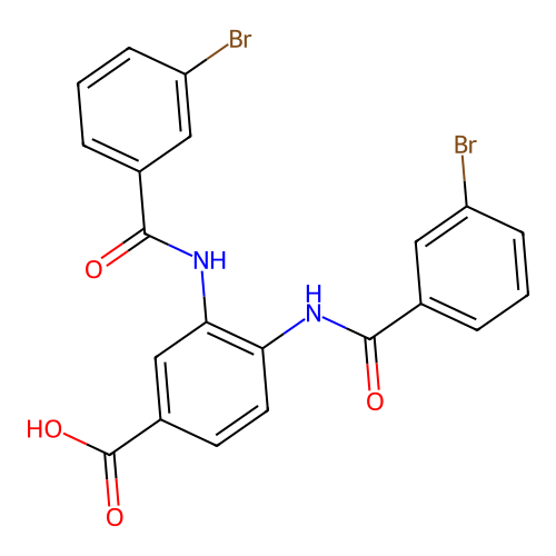 3,4-Bis{[(3-bromophenyl)carbonyl]amino}benzoic acid structure