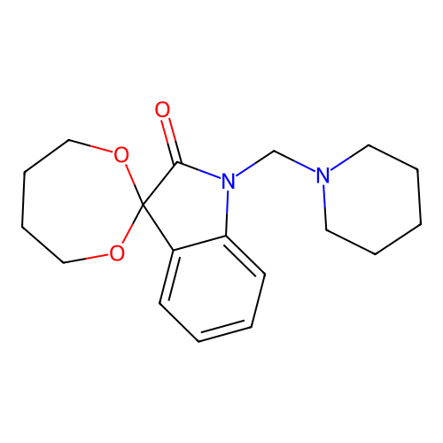 8-(Piperidylmethyl)spiro[1,3-dioxepane-2,3'-indoline]-9-one structure