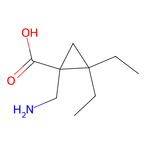 1-(Aminomethyl)-2,2-diethylcyclopropane-1-carboxylic acid structure