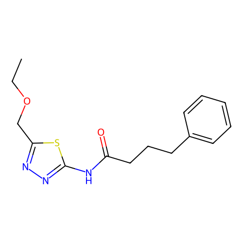 N-[5-(ethoxymethyl)-1,3,4-thiadiazol-2-yl]-4-phenylbutanamide structure