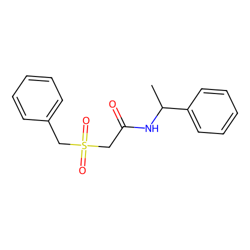 2-(benzylsulfonyl)-N-(1-phenylethyl)acetamide structure