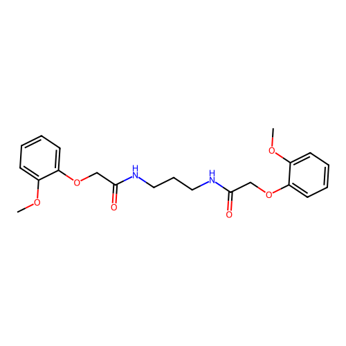 N,N'-1,3-propanediylbis[2-(2-methoxyphenoxy)acetamide] structure