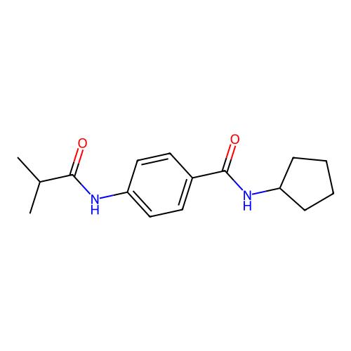 N-cyclopentyl-4-[(2-methylpropanoyl)amino]benzamide structure