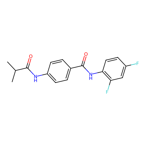 N-(2,4-difluorophenyl)-4-[(2-methylpropanoyl)amino]benzamide structure