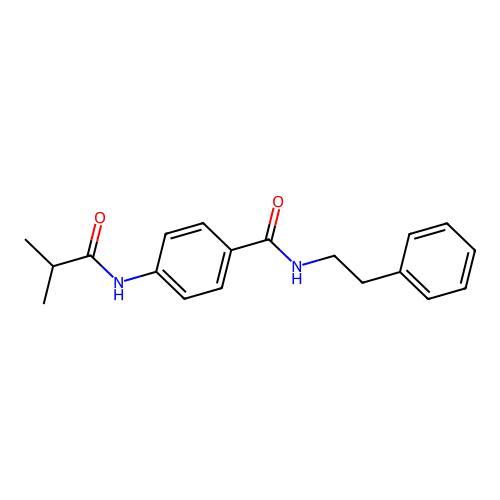 4-[(2-methylpropanoyl)amino]-N-(2-phenylethyl)benzamide structure